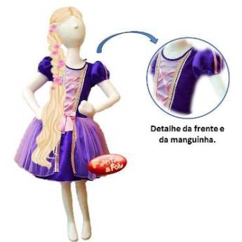 Comprar o produto de 2900 - Vestido princesa da Torre infantil (4 a 10) em Fantasia Infantil Feminina em Tietê, SP por Solutudo