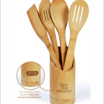 Comprar o produto de Conjunto de utensílios em Bambu em Produtos de Dia das Mães em São José do Rio Preto, SP por Solutudo