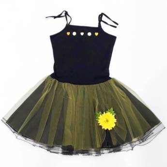 Comprar o produto de 2414 - Vestido girassol juvenil (tamanho 16) em Fantasia Juvenil Feminina em Tietê, SP por Solutudo