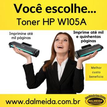 Comprar o produto de TONER HP W105 em Bauru em Toner Compatível pela empresa Toner e Cartuchos Dalmeida Distribuidora em Bauru, SP por Solutudo