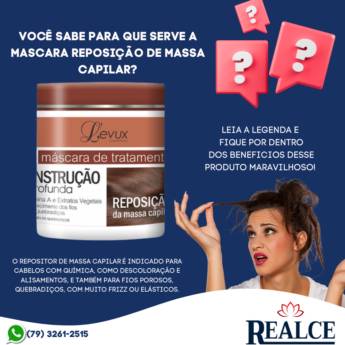 Comprar o produto de Hidratação Levux repositora de massa  em Tratamento capilar em Aracaju, SE por Solutudo