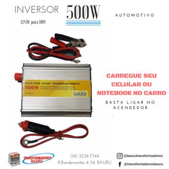 Comprar o produto de Inversor 500w Conversor Entrada 12v Saída 110v  em Transformadores em Bauru, SP por Solutudo