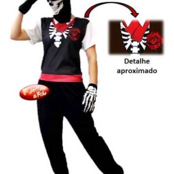 Comprar o produto de 2889 - Conjunto caveira mexicana juvenil (12 a 16) em Fantasia Juvenil Masculina em Tietê, SP por Solutudo