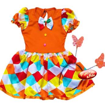 Comprar o produto de 2728 - Vestido palhacinha bebê (1 a 3) em Fantasia Bebê Feminina em Tietê, SP por Solutudo