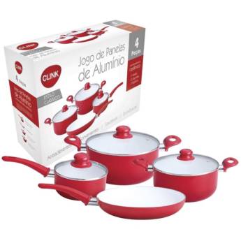 Comprar o produto de Conjunto de Panela  Alumínio 4 Peças CLINK em Jogos de Panelas pela empresa Casa Vitória em Foz do Iguaçu, PR por Solutudo