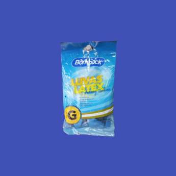 Comprar o produto de Luva látex azul verniz flexível elástica G em Produtos de Limpeza em Jundiaí, SP por Solutudo