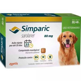 Comprar o produto de Simparic 80 mg anti pulgas e carrapatos em A Classificar em Santa Cruz do Rio Pardo, SP por Solutudo