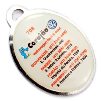 Comprar o produto de Chaveiro Chapinha Metálica COD 708 - Chap. Oval 3,8x2,8cm em Chaveiros Chapinha em São José do Rio Preto, SP por Solutudo