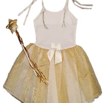 Comprar o produto de 2569 - Fada branca e dourada infantil (tamanho 10) em Fantasia Infantil Feminina em Tietê, SP por Solutudo