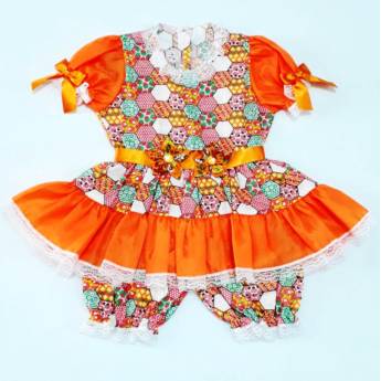 Comprar o produto de 3341 - Vestido junino tamanho 2  em Fantasia Bebê Feminina em Tietê, SP por Solutudo