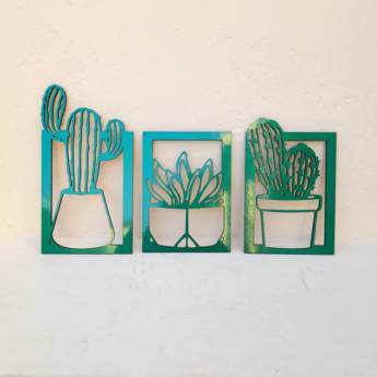 Comprar o produto de Conjunto de Placas Decorativas Cactos em Placas Decorativas em Aracaju, SE por Solutudo