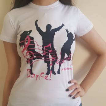 Comprar o produto de Baby look "Dance!" Branca - GG em Camisetas em Joinville, SC por Solutudo
