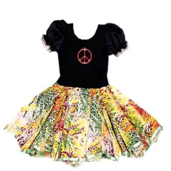 Comprar o produto de 2746 - Vestido Hippie anos 70 (4 a 10) em Fantasia Infantil Feminina em Tietê, SP por Solutudo