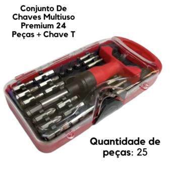 Comprar o produto de Conjunto De Chaves Multiuso Premium 24 Peças + Chave T em Ferramentas pela empresa Toner e Cartuchos Dalmeida Distribuidora em Bauru, SP por Solutudo
