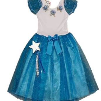 Comprar o produto de 2803 - Fada azul e branca infantil (tamanho 6) em Fantasia Infantil Feminina em Tietê, SP por Solutudo