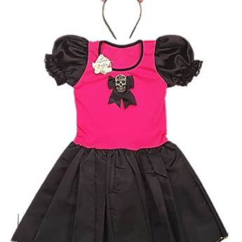 Comprar o produto de 2594 - Caveira mexicana infantil (tamanho 8) em Fantasia Infantil Feminina em Tietê, SP por Solutudo