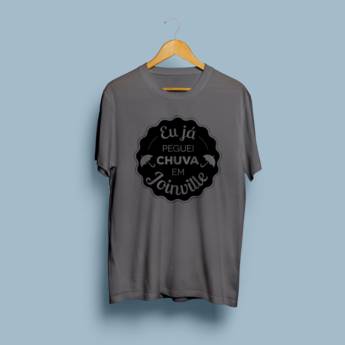 Comprar produto Camiseta infantil "Já Peguei Chuva em Joinville" Cinza - 4 em Camisetas pela empresa Joinvilleiros em Joinville, SC