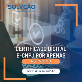 Comprar o produto de Certificado Digital Pessoa Jurídica em Contabilidade em São Bernardo do Campo, SP por Solutudo