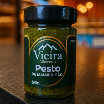 Comprar o produto de PESTO DE MANJERICÃO VIEIRA  em Molhos artesanais em Mineiros, GO por Solutudo