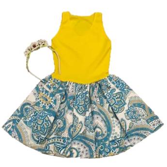 Comprar o produto de 2757 - Vestido hippie anos 70 infantil (tamanhos 6 e 8) em Fantasia Infantil Feminina em Tietê, SP por Solutudo
