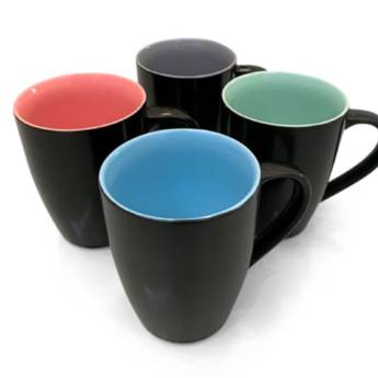 Comprar o produto de CANECA CERÂMICA DUAS CORES 340ml em Xícaras em São José do Rio Preto, SP por Solutudo