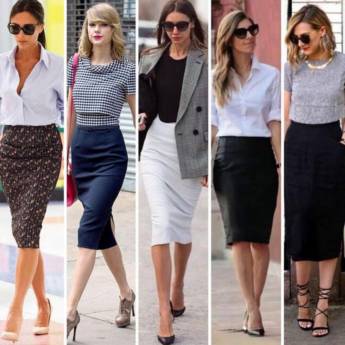 Comprar o produto de Saia Lápis Cintura Alta de Malha King (Semelhante a essas Na cor Preta e Tamanho: 46/48). **essas da foto são somente ilustração** em Roupas e Acessórios em Bauru, SP por Solutudo