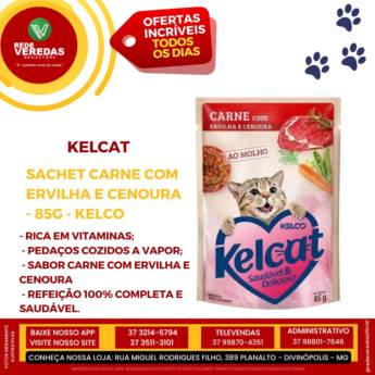 Comprar o produto de Sachê Kelcat Carne com Ervilha e Cenoura em Artigos Pets em Divinópolis, MG por Solutudo