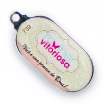 Comprar o produto de Chaveiro Chapinha Metálica COD 739 - C24 Oval Vertical em Chaveiros Chapinha em São José do Rio Preto, SP por Solutudo