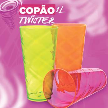 Comprar o produto de Copão Twister 1 litro em Copos em São José do Rio Preto, SP por Solutudo