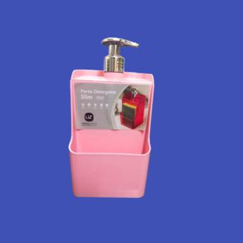 Comprar o produto de Porta detergente Rosa slim 500ml c/suporte de esponja  em Produtos de Limpeza em Jundiaí, SP por Solutudo