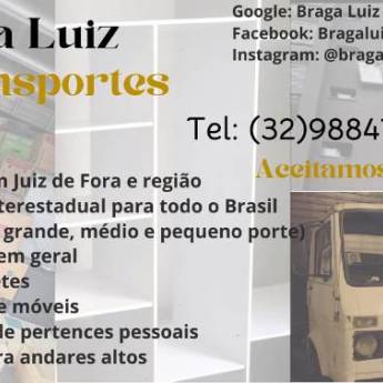 Comprar o produto de Braga Luiz Transportes: mudanças e fretes em geral em Mudanças em Juiz de Fora, MG por Solutudo