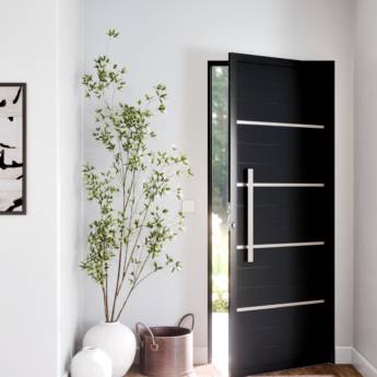 Comprar o produto de Porta de Alumínio Lambril de Giro com Frisos e Puxador 60cm – Modelo P-A10010.1. em Materiais para Construção pela empresa Construmax Materiais para Construção em Riviera de Santa Cristina XIII, SP por Solutudo