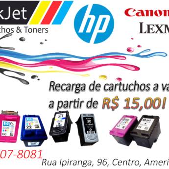 Comprar o produto de RECARGA DE CARTUCHO DE TINTA A VÁCUO.  em Outros Serviços em Americana, SP por Solutudo