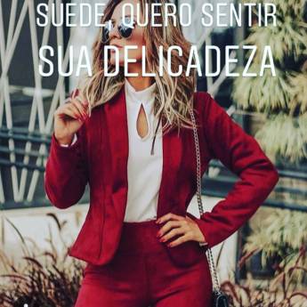 Comprar o produto de Conjunto Blaser e calça skinny em suede  em Outros em Botucatu, SP por Solutudo