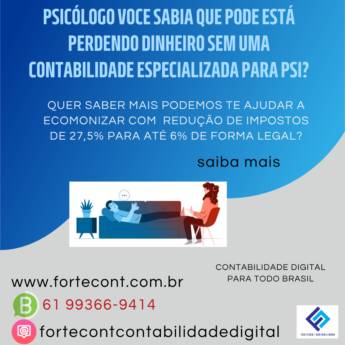 Comprar o produto de Contabilidade para Psicólogos em Brasília – Gestão Segura em Contabilidade em Brasília, DF por Solutudo