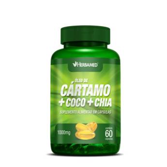 Comprar o produto de Óleo de cártamo + coco + chia 60 cápsulas - 1000mg Herbamed em Farmácias de Manipulação em Botucatu, SP por Solutudo