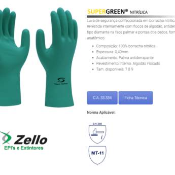 Comprar o produto de Luva Super Green Nitrilica em EPI's em Boituva, SP por Solutudo