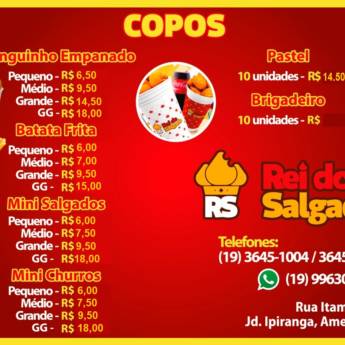 Comprar o produto de Copo de Franguinho Empanado - M em Salgados em Americana, SP por Solutudo