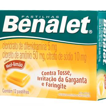 Comprar o produto de PASTILHA BENALET SABOR MEL E LIMÃO 12 UNIDADES em Medicamentos em São José do Rio Preto, SP por Solutudo