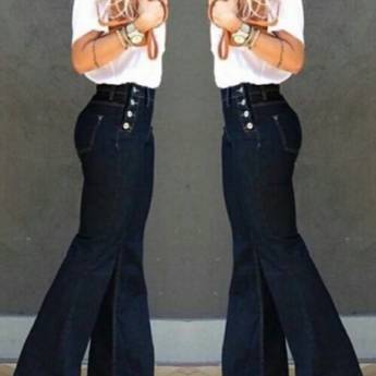 Comprar o produto de Calça Jeans Flare c/ Botões (Semelhante a essa Disponível no Tamanho: 38) em Calças Jeans em Bauru, SP por Solutudo