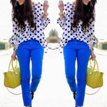 Comprar o produto de Calça de Sarja Collor Azul (Semelhante a essa Disponível no Tamanho: 42/44). em Calças Jeans em Bauru, SP por Solutudo