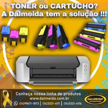 Comprar o produto de Toner e Cartuchos de Impressora em Cartuchos pela empresa Toner e Cartuchos Dalmeida Distribuidora em Bauru, SP por Solutudo