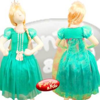 Comprar o produto de 2675 - Princesa do gelo verde infantil (4 a 10) em Fantasia Infantil Feminina em Tietê, SP por Solutudo