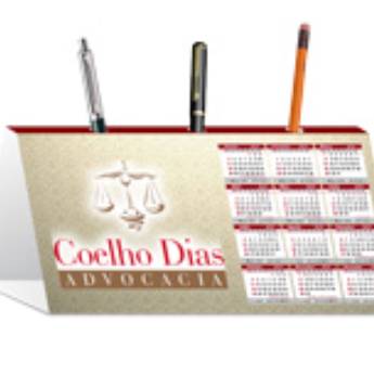 Comprar o produto de CALENDÁRIO DE MESA PORTA CANETAS HORIZONTAL COUCHÊ 275G em Calendários em São José do Rio Preto, SP por Solutudo