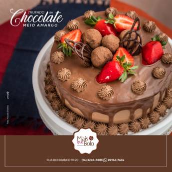 Comprar o produto de Bolo Chocolate Meio Amargo em Bolos e Doces em Bauru, SP por Solutudo