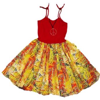 Comprar o produto de 2757 - Vestido hippie anos 70 juvenil (tamanho 14) em Fantasia Juvenil Feminina em Tietê, SP por Solutudo