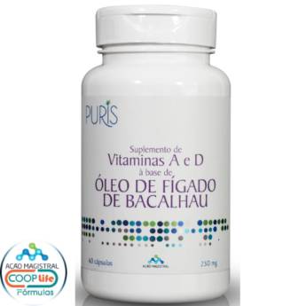 Comprar o produto de Oleo De Figado De Bacalhau Puris 250Mg 60 Caps em Suplementos pela empresa Coop Life Fórmulas - Farmácia de Manipulação em Itapetininga, SP por Solutudo