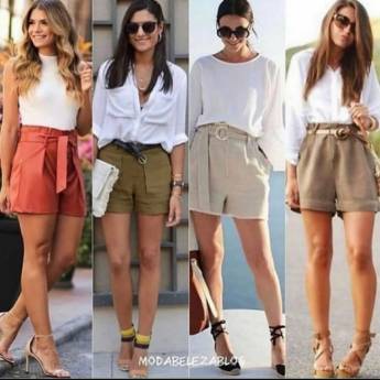 Comprar o produto de Shorts de Linho(Semelhante a esses em várias cores e somente Tamanhos acima do 48) Verde Militar: 48 e 52 Coral: 50 Vinho: 52 em Roupas e Acessórios em Bauru, SP por Solutudo