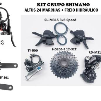 Comprar o produto de KIT GRUPO SHIMANO 24V ALTUS COM FREIO HIDRAULICO em Peças  em Bauru, SP por Solutudo