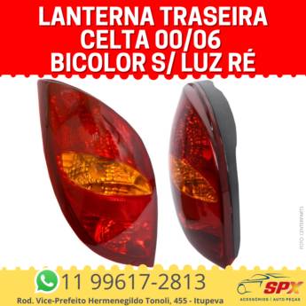 Comprar o produto de Lanterna Traseira Celta 00/06 Bicolor s/ Luz Ré em A Classificar pela empresa Spx Acessórios e Autopeças em Itupeva, SP por Solutudo
